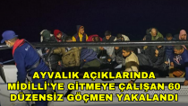 Ayvalık açıklarında Midilli'ye gitmeye çalışan 60 düzensiz göçmen yakalandı - haberi