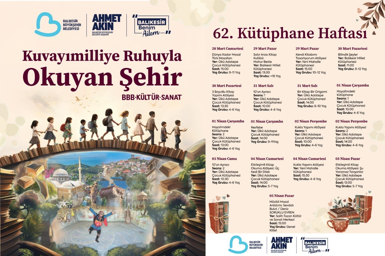 Büyükşehir’den Kütüphane Haftası’na Özel Etkinlikler